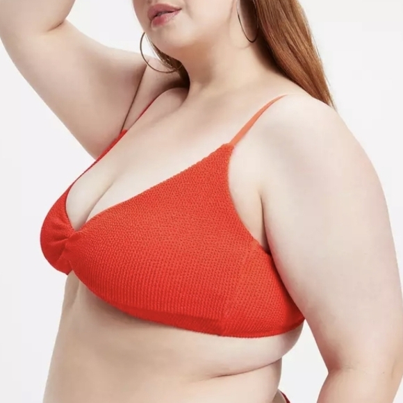 NWT Good American Women Always Fits Swim Bikini Bright Poppy Bra Sz 5/2XL - Picture 3 of 11